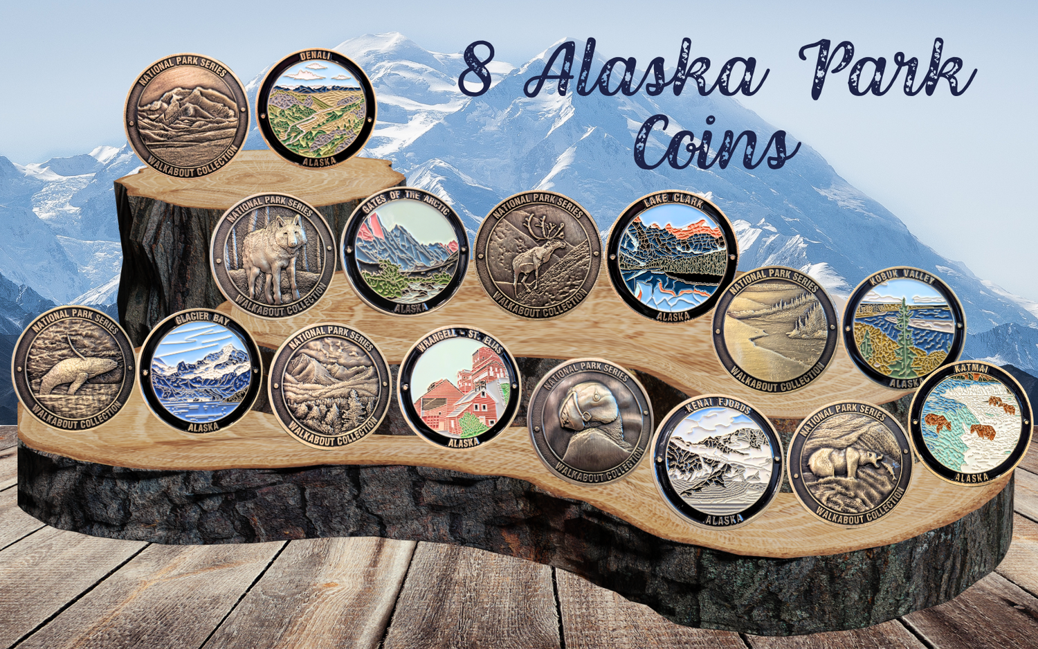 ALASKA NATIONAL PARKS CHALLENGE COINS BUNDLE