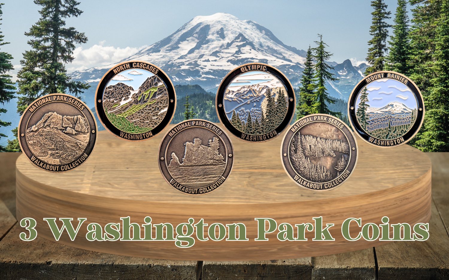 WASHINGTON NATIONAL PARKS CHALLENGE COINS BUNDLE