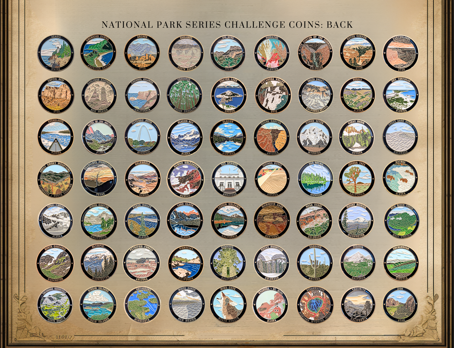 COMPLETE NATIONAL PARKS CHALLENGE COIN SET