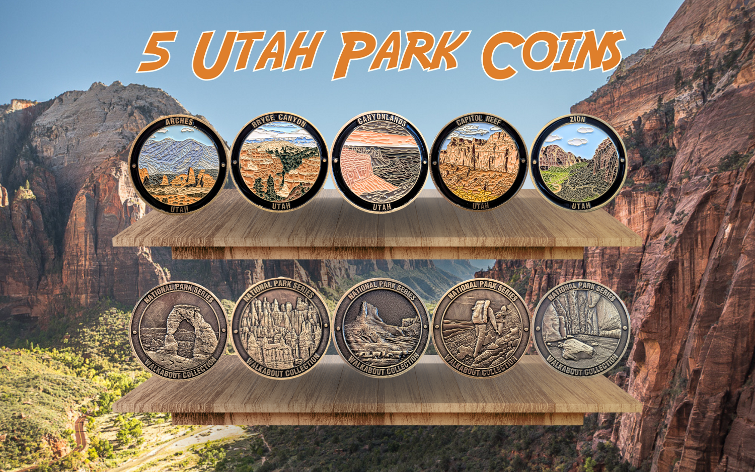 UTAH NATIONAL PARKS CHALLENGE COINS BUNDLE