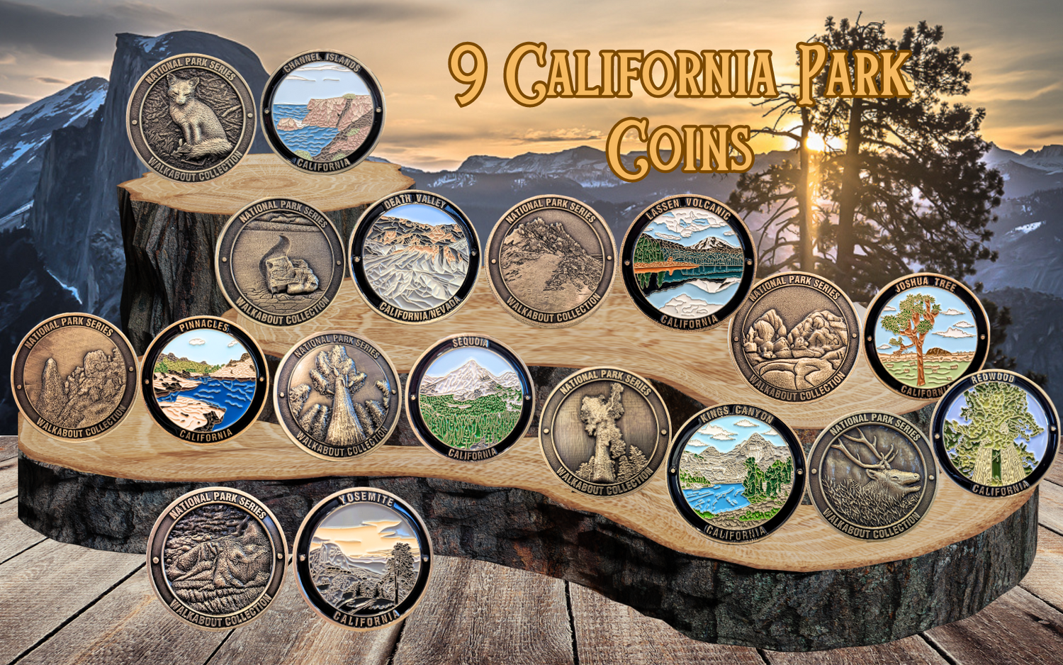 CALIFORNIA NATIONAL PARKS CHALLENGE COINS BUNDLE