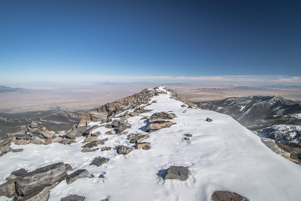Fine Great Basin National Park photography print of the snow-covered Wheeler Peak looking out upon the Great Basin.