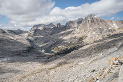 Fine Pacific Crest Trail photography print of the trail traversing over the jagged peaks of Mather Pass in California.