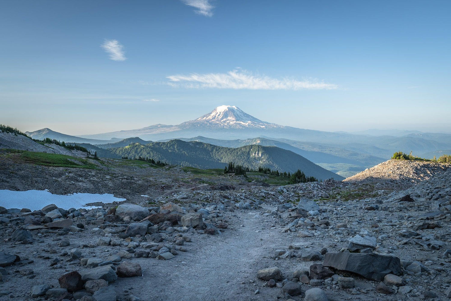 Fine Pacific Crest Trail photography print of Mount Adams along the Goat of Rocks area of the trail.